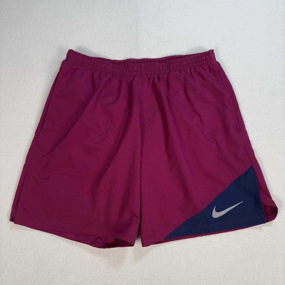 Nike Flex 7" Running Shorts Men M Purple Lined Drawstring Stretch Dri-fit Swoosh